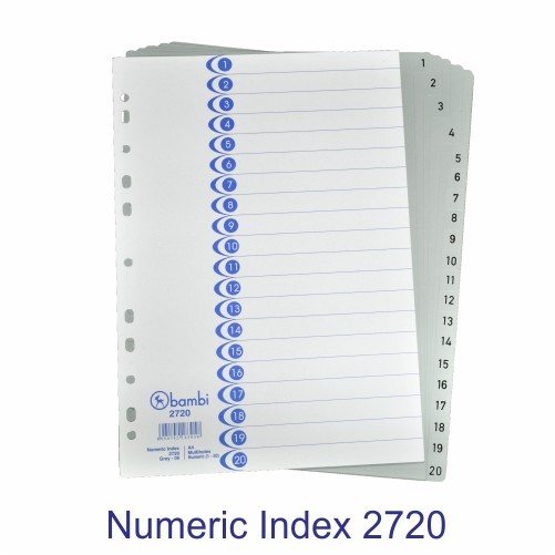 

Divider numeric index 1 20 pvc BAMBI