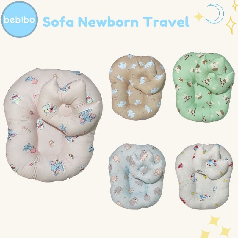 Bebibo sofa newborn travel bonus bantal peang / tempat duduk bayi bisa untuk travel