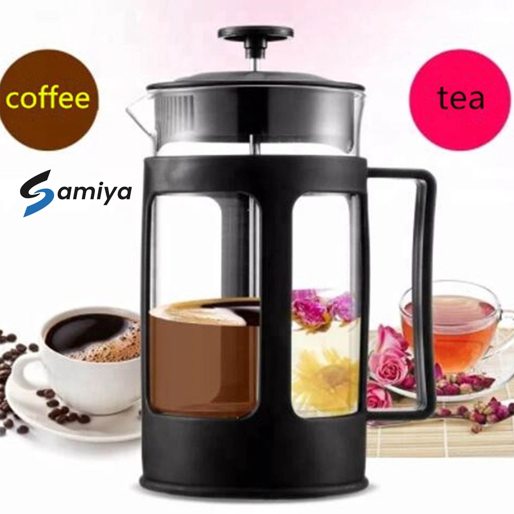 french press kopi plunger 350ml dan 600ml / coffee tea maker glass / teko kopi teh press/f501