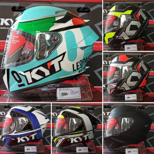 Helm kyt tt course solid dan motif elecron grand prix della porta jaume masia