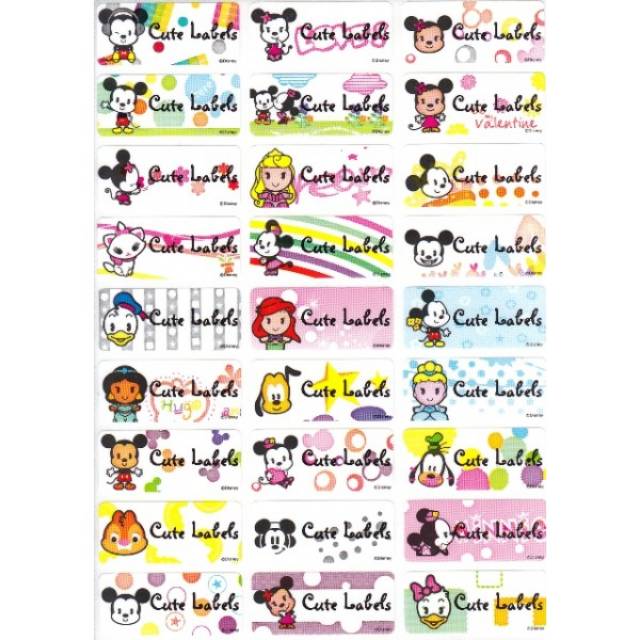 

Label nama Cuties Disney