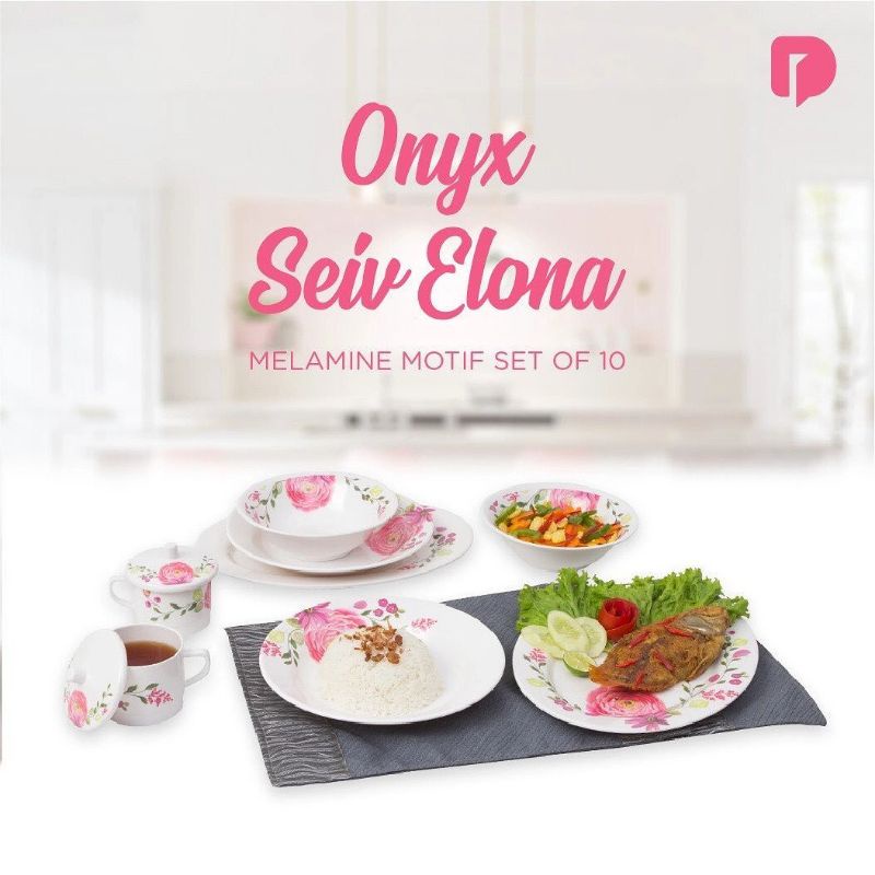 Onyx Seiv Elona Melamine Motif Set Of 10