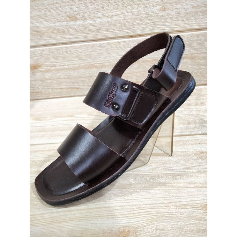 SANDAL PRIA FULL KULIT SPORTY TALI BELAKANG
