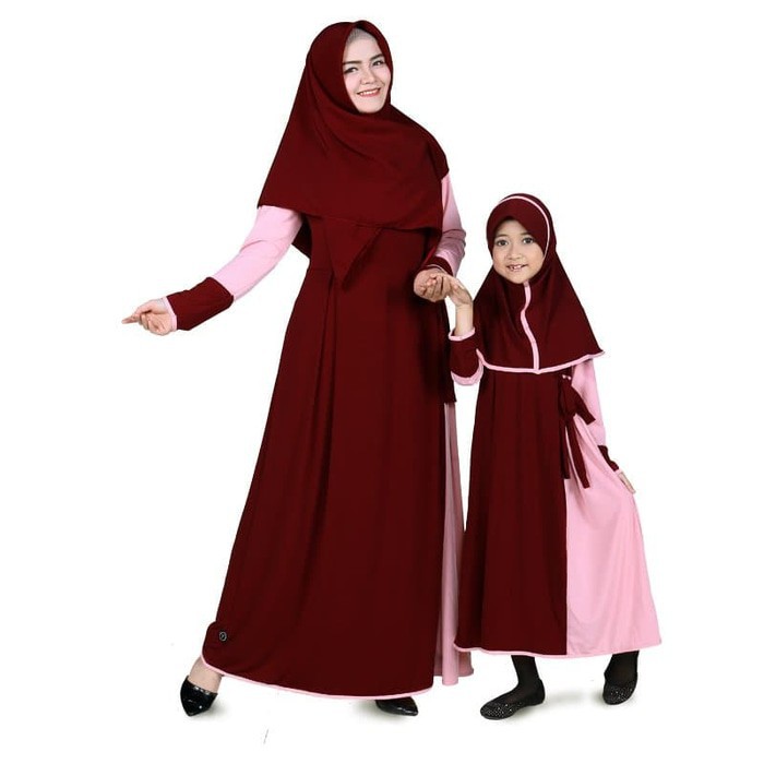 Baju Muslim Couple Ibu Anak Gamis Jersey/ PRODUK TERBATAS