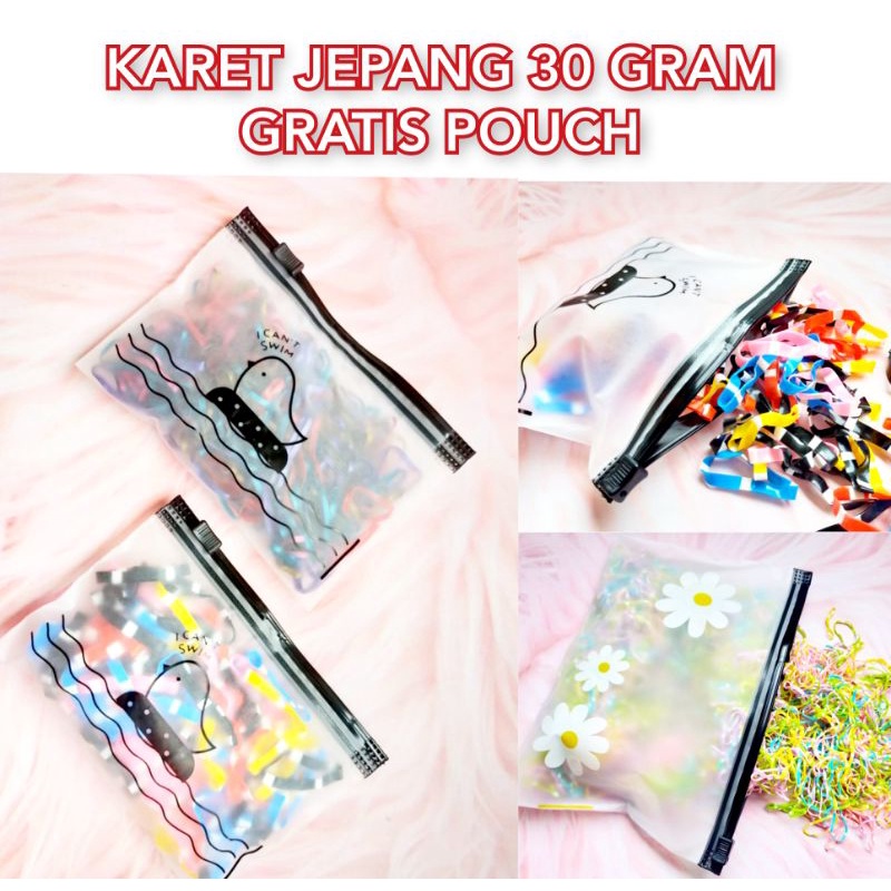 POUCH KECIL - KARET JEPANG - 30 GRAM - KARET IKAT RAMBUT