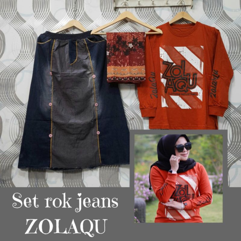 PAKET HEMAT... setelan rok JEANS  ZOLAQU