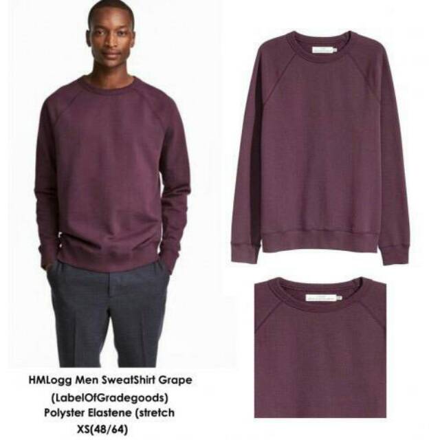 SWEATER PRIA H&M HNM LOGG MEN SWEATSHIRT GRAPE