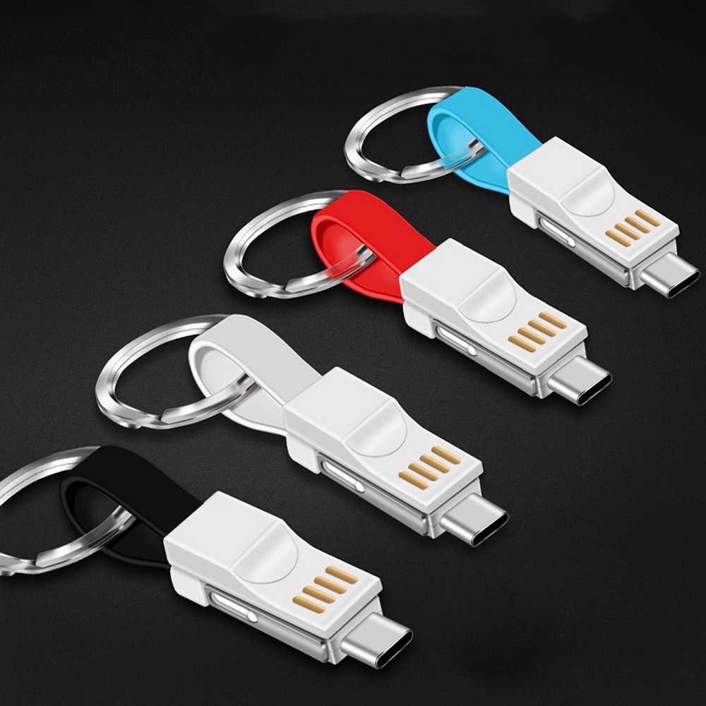 3in1 Kabel Data / Charger Micro USB + Tipe C Fast Charging Mini untuk iPhone / Android