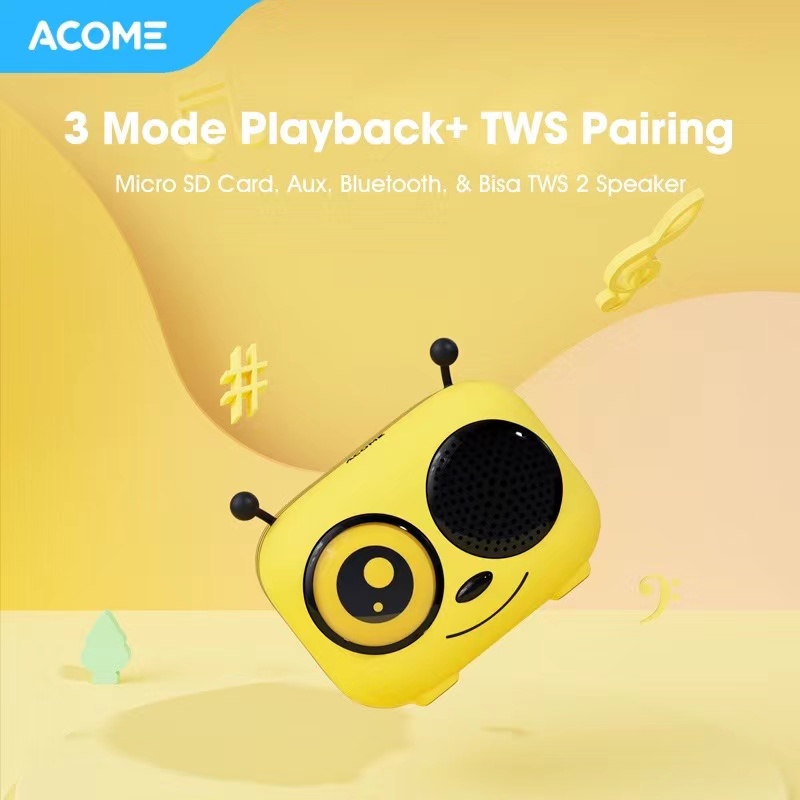 ACOME A15 Speaker Bluetooth 5.1 Little Bee Shape TWS Garansi Resmi 1 Tahun