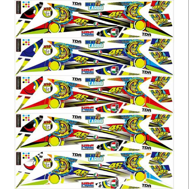 striping/lis/sticker variasi beat lama/karbu 2008-2012 "VR46"