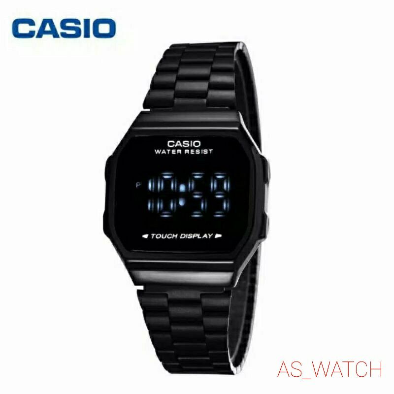 JAM TANGAN PRIA WANITA CASIO DIGITAL LED TOUCSCREEN STRAP RANTAI [ASW]