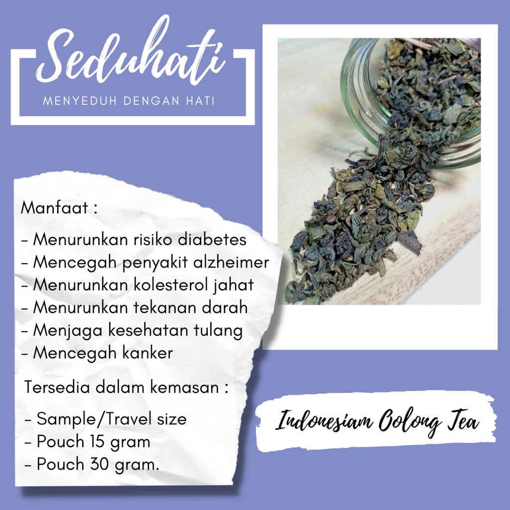 

Seduhati Teh Oolong Indonesia/Indonesian Oolong Tea – Teh Oolong Premium Herbal/ Tea Tube/ Tea Hampers/ Hampers Unik