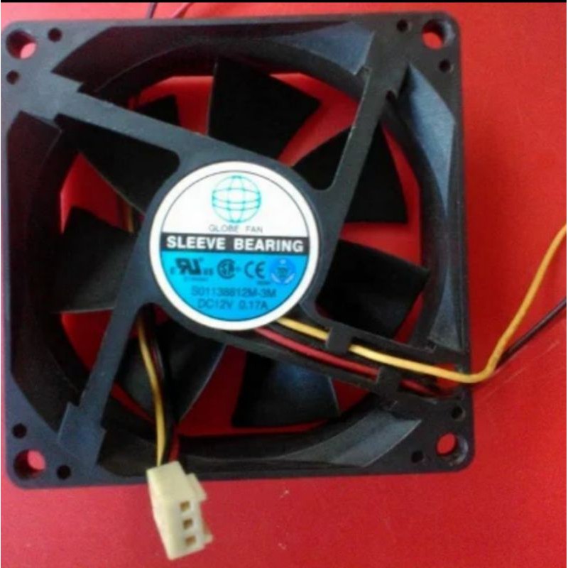 FAN SLEEVE BEARING 8CM KIPAS ORIGINAL GLOBE FAN S01138812M-3M 0.17A 3PIN