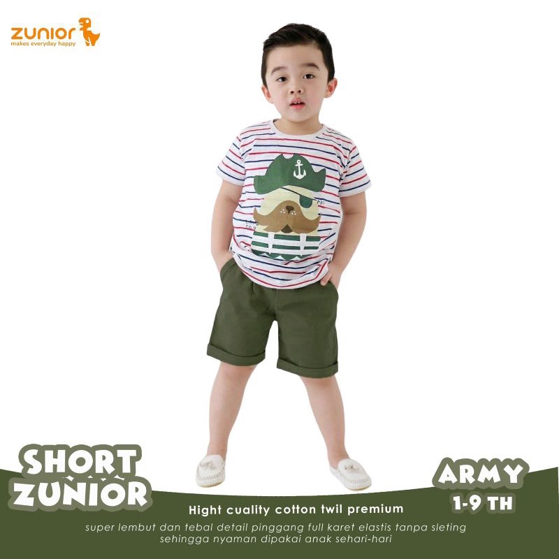 Celana Pendek Anak Zunior Premium 4 Varian Warna 1-9 Tahun