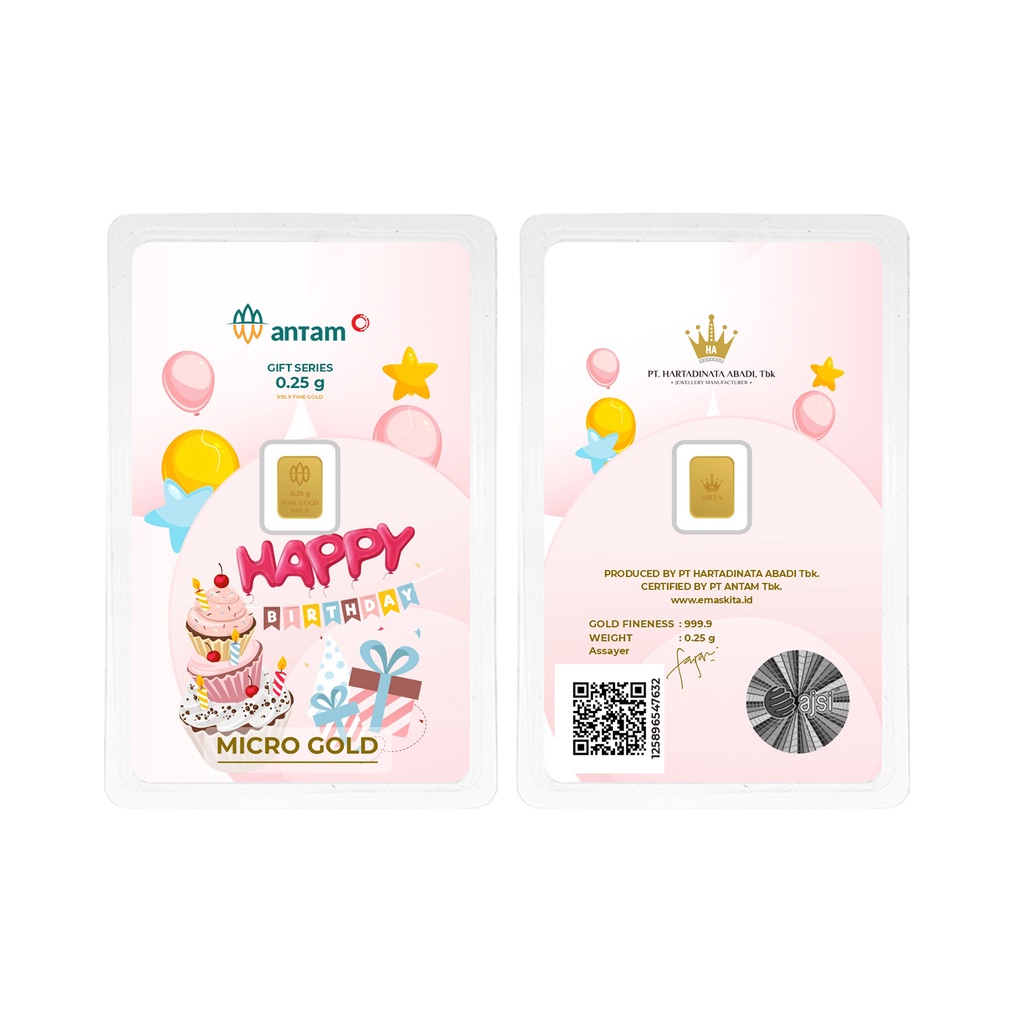 Logam Mulia Antam &quot;Birthday Cake&quot; 24K 0.25 gram - SDW Gold -