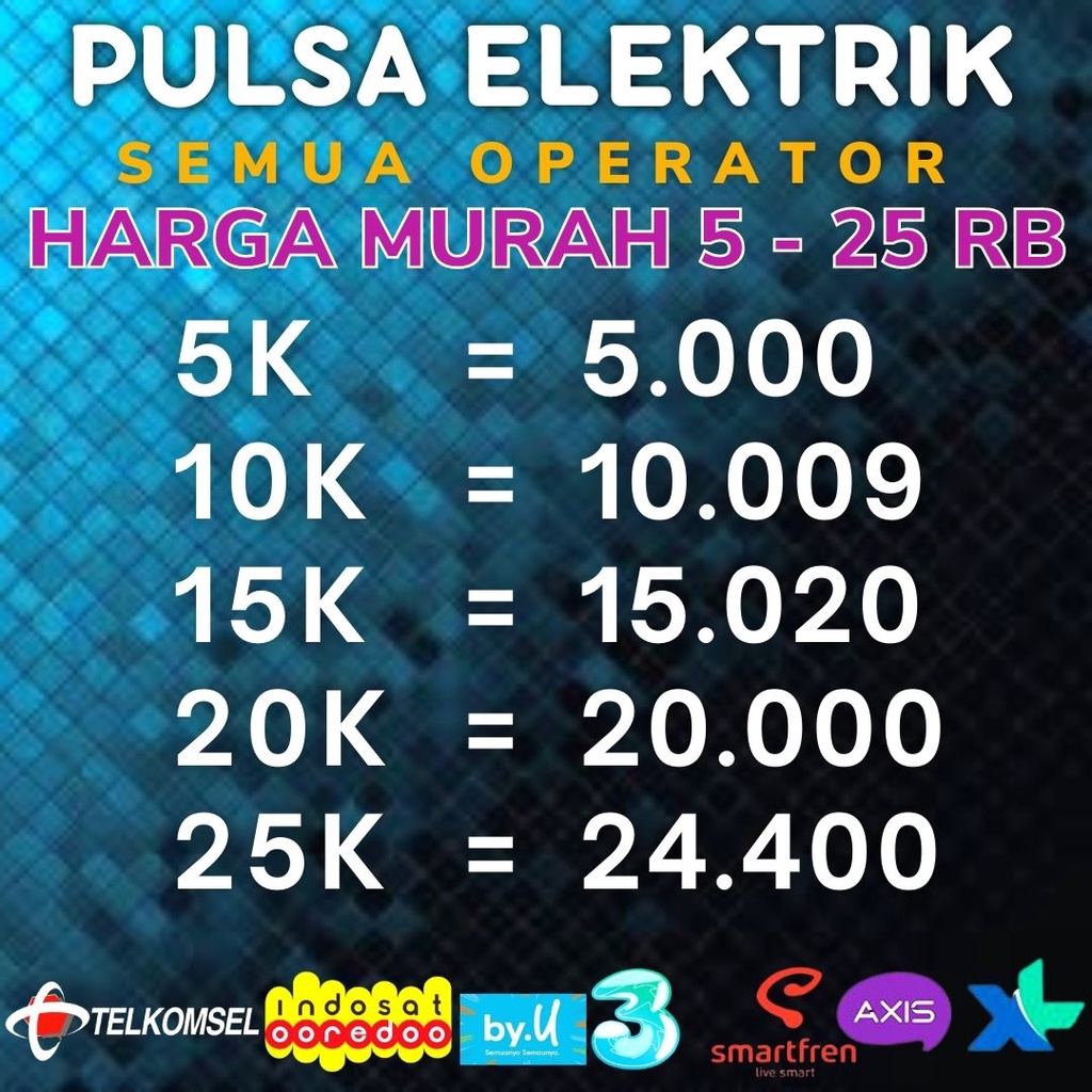 MURAH PULSA REGULER ALL OPERATOR 5000 - 25000