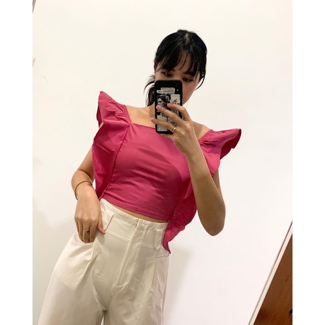 ALEA TOP | CROP TOP | ATASAN KOREA | BAJU KOREA | SABRINA TOP