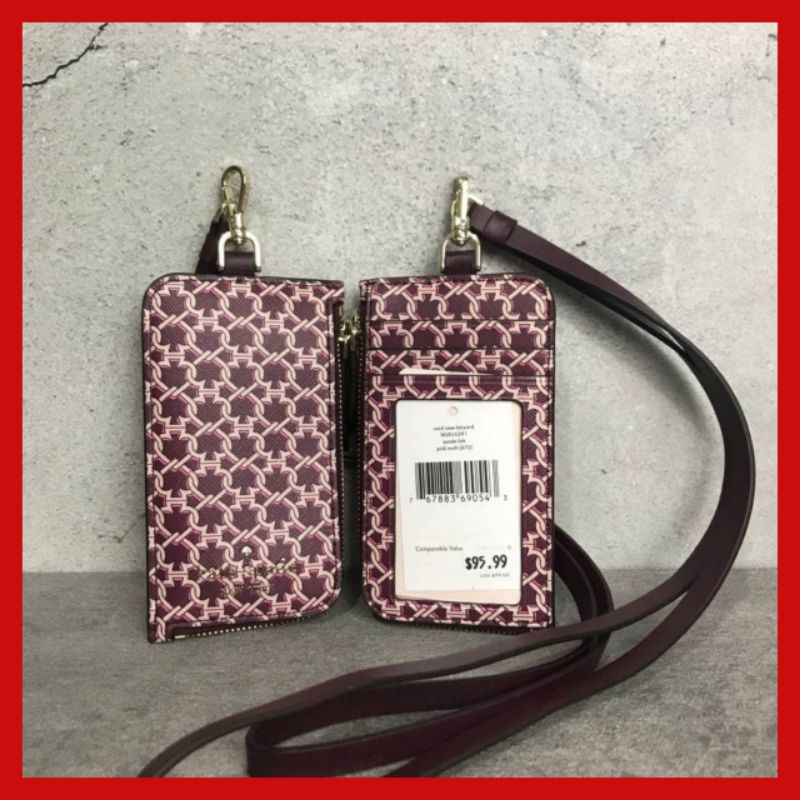 

Jual Kate Spade KS Card Case Lanyard/ID TAG Spade Link Color Pink Multi. Branded Original