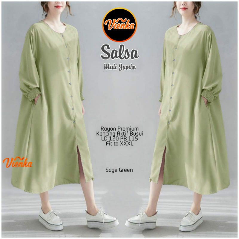 Salsa midi dress rayon premium jumbo ld 120 xxl