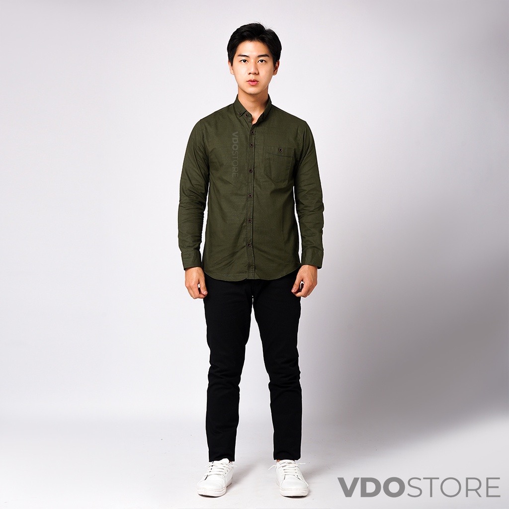 KEMEJA PRIA ARMY BASIC LENGAN PANJANG BAJU DEWASA POLOS PREMIUM KEMEJA KERJA TEBAL M L XL ARMY KEMEJA KANTOR FORMAL SANTAI CASUAL SEMI KASUAL VIRAL MURAH KATUN KUALITAS