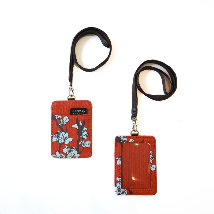 

Id Card - Id Lanyard Sakura Orange Canvas Living