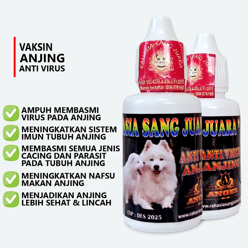 VAKSIN ANJING OBAT ANTI VIRUS ANJING