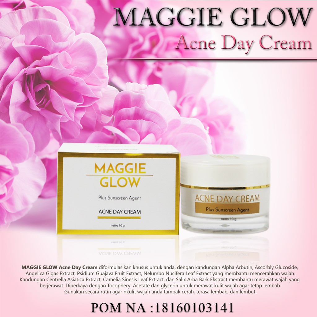 MAGGIE GLOW ACNE DAY CREAM BPOM NA18160103141 by AILIN