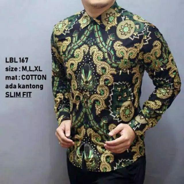 Baju Kemeja Batik Slimfit Lengan Panjang Dewasa Real Pict Original Mewah Premium Colin Dion Cbl701
