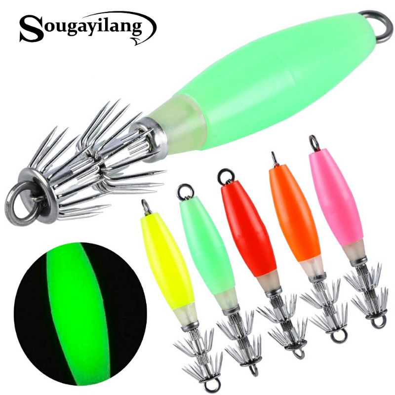 Umpan cumi, umpan buatan berbentuk cumi, berat 15 gram.