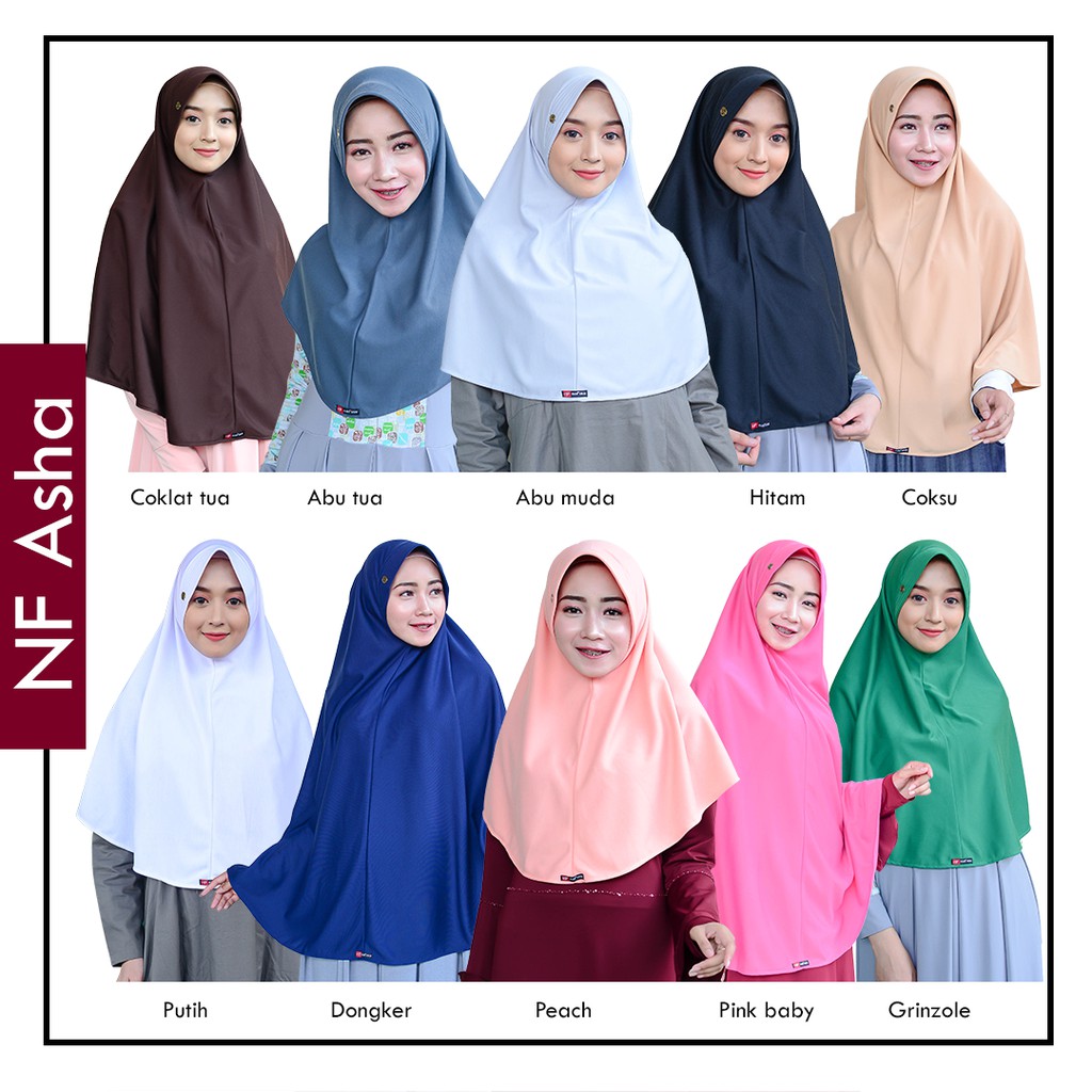 TERMURAH..Jilbab NAFISA Asha JUMBO | Khimar Instan Pet Syar'i | Hijab Instan Bergo Kaos Jumbo