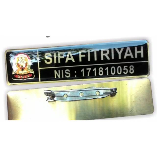 

Nametag kuningan peniti