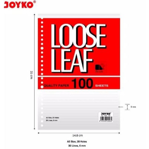 

Loose Leaf Kertas Isi Binder Joyko A5 - 100 Lembar