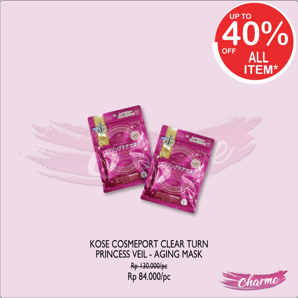 (READY &amp; ORI) Kose Cosmeport - Clear Turn Princess Veil Aging Mask Masker Anti Aging