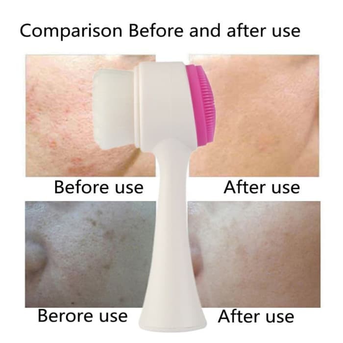 [ SALE ] FACIAL CLEANSING BRUSH SILIKON 3D ALAT CUCI MUKA 2 SISI ULTRA HALUS IMPOR HIGH QUALITY