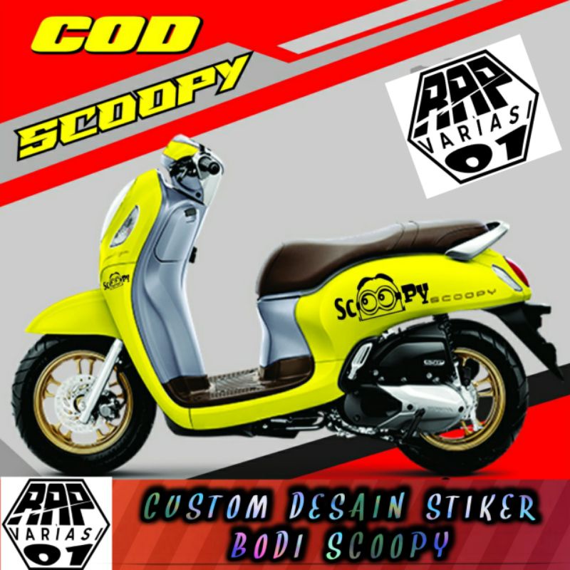 stiker Scoopy Minions, stiker cutting bodi Scoopy