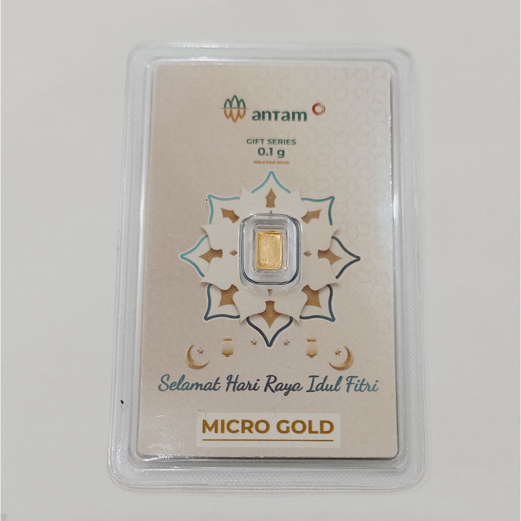 Logam Mulia ANTAM Micro Selamat Idul Fitri 0.1 Gr 24K Fine Gold 999.9