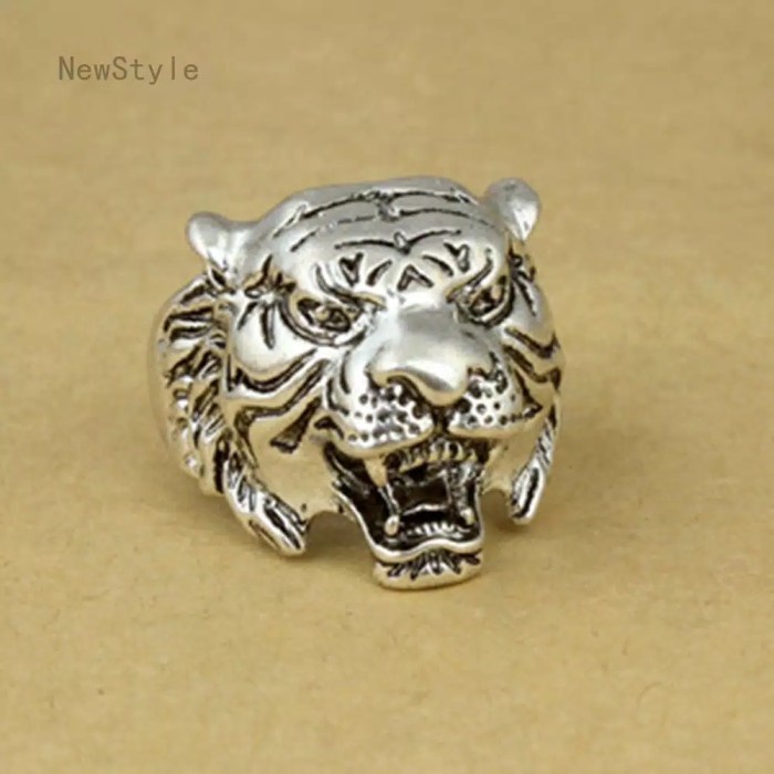 Cincin macan KEPALA hewan pria ring tiger HARIMAU MAUNG not TITANIUM stainless KEREN Premium EKSLUSIF