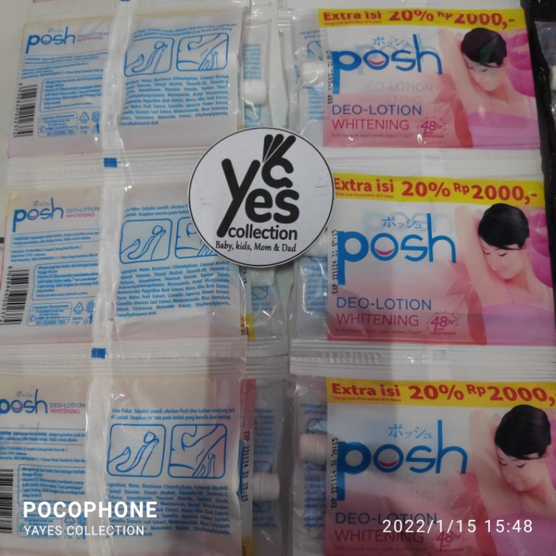 COD Posh Deo Lotion Renceng Sachet 1 PCS Girl Men Whitening Active Cool Deodoran Cewek Cowok