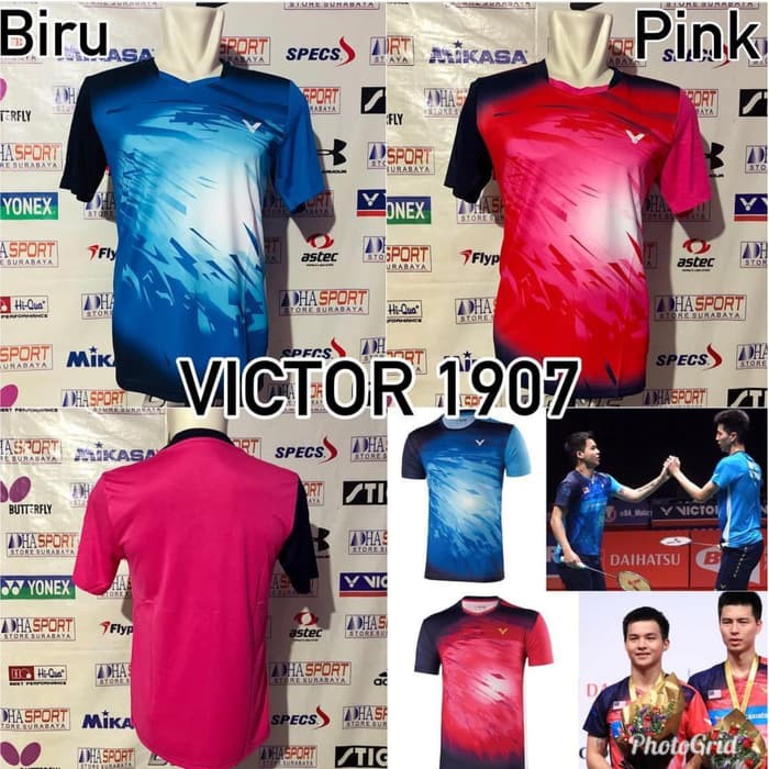 BAJU VICTOR IMPORT 1907 BAJU BADMINTON TIMNAS MALAYSIA GRADE ORI MURAH