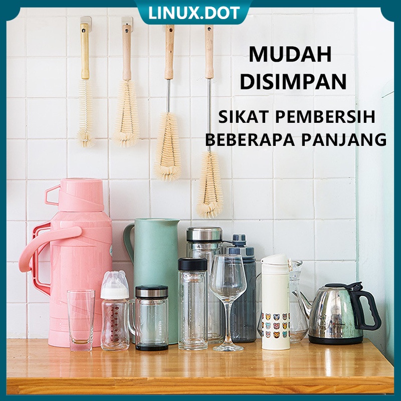 Sikat Pembersih Botol Susu Long Handle Cup Brush No Dead Ends  Kitchen Brush Glass Teapot Thermos Cup Cleaning Brush