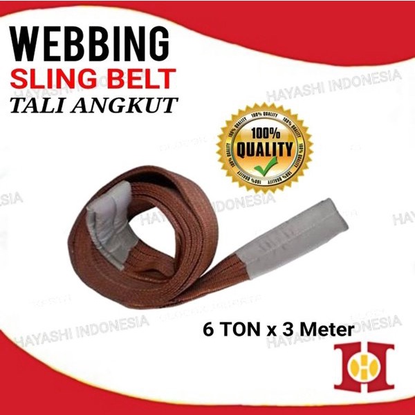 Webbing Sling Belt Tali Ikat Angkat Barang Berat 3 4 5 6 Ton Meter