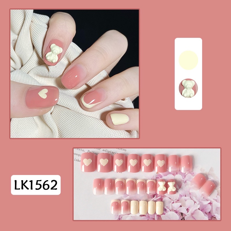 Kuku Palsu 【B87，lem cair】Nikah Wedding False Nailart Pengantin Tangan