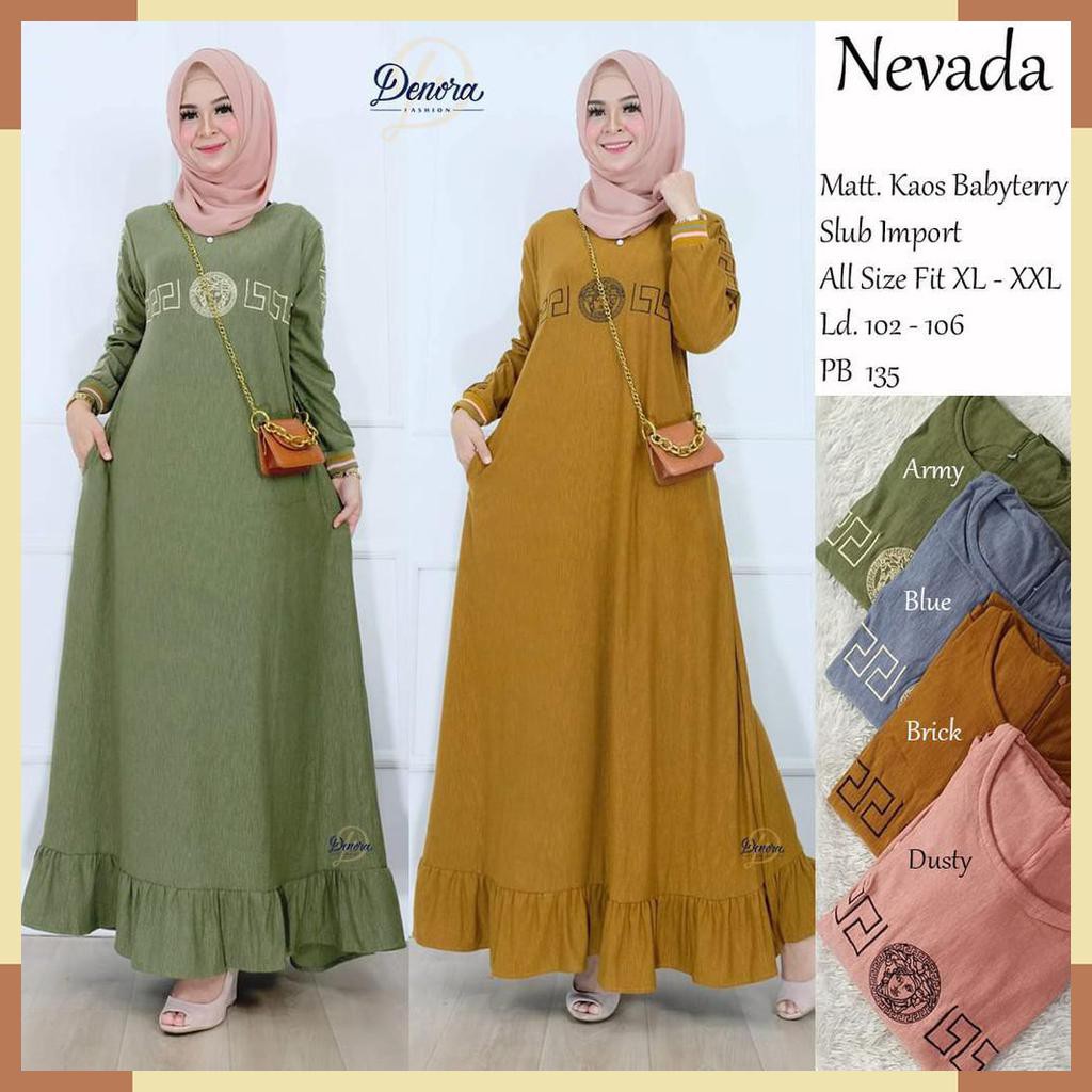 DRESS GAMIS.NEVADA MAXY. FASHION MUSLIM WANITA. BY DENORA