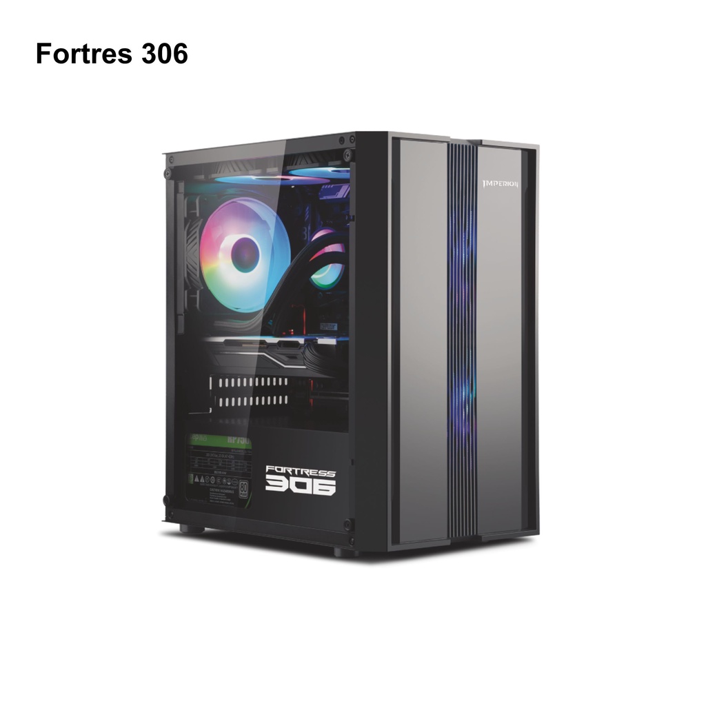 casing pc imperion fortress 306 gaming pc case free 3 fan