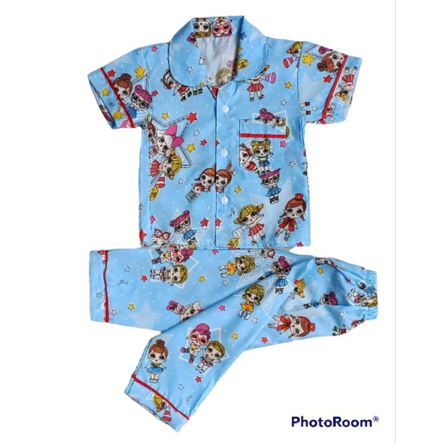 Piyama anak motif lengan pendek baju tidur anak laki laki perempuan pashion tidur anak baju anak sehari hari pakaian anak baju anak murah