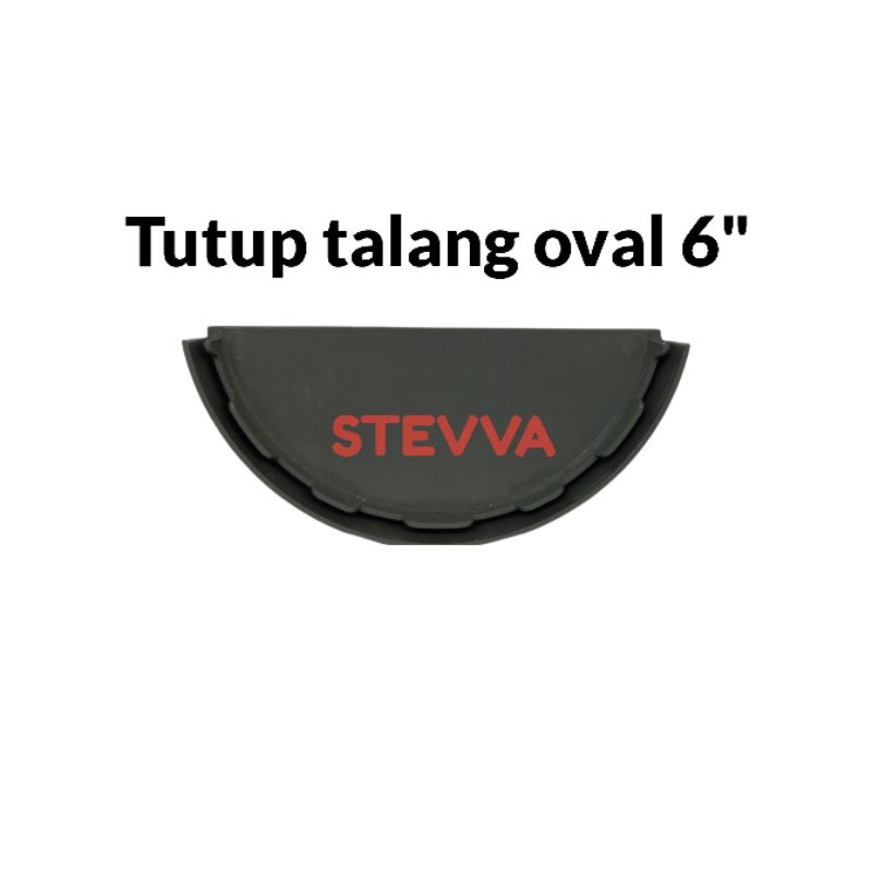 Tutup talang air pvc setengah lingkaran 6" merk grest / talang air oval / talang air pvc