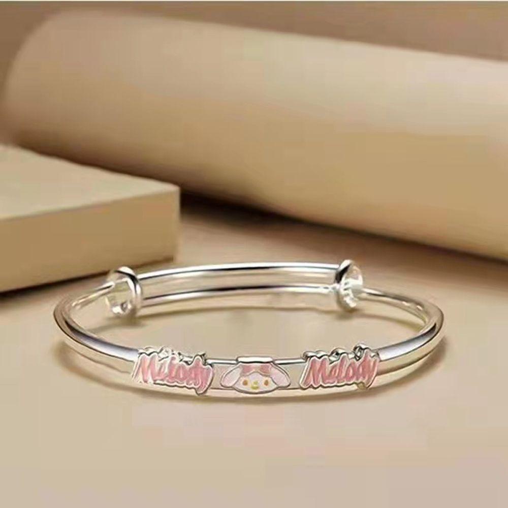 Augustina Kuromi Gelang Ditarik Kawaii Kepribadian Melodyku Tangan Dekorasi Perhiasan Kartun Cinnamoroll Animasi Seri Metal Wristlet