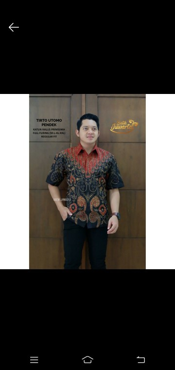 Tirto Utomo Pendek Kemeja Batik Pria Full Furing Bahan Katun Halus Primisima