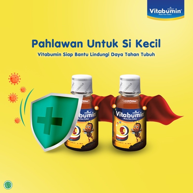 [100% ORI] Vitabumin Madu Albumin Ikan Gabus Plus Pegagan Original Vitamin Penambah Nafsu Makan Anak