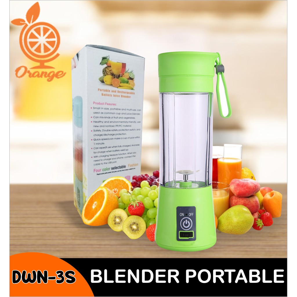 Blender Portable 2 Mata Pisau Emd777 S304 Jus Usb Mixer Alat Smoothie